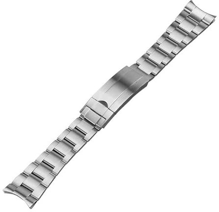 PURYN Uhrband für Rolex SUBMARINER DAYTONA Feineinstellung Knopfverschluss Uhrenband Zubehör Herren Edelstahl Uhrenarmband Armband (Color : Matted Silver , Size : 21, 21mm, Achat