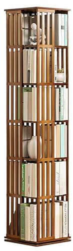 Um 360° Drehbares Bücherregal, 5/6 Ebenen Bambus-bücherregal Für Studenten – Hohes Eck-bücherregal, Bodenstehende Bücherregale, Schrankregal, Bücherregal Für Wohnzimmer, Schlafzimmer Und Büro