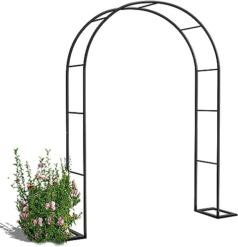 Große Torbogen Rosenbogen Aus Metall, Breite 120 140 180 240 300 350cm, Rosenbogen Holz wetterfest,für Rosen Blumen im Garten Terrasse/Kletterpflanze,W350*H220cm