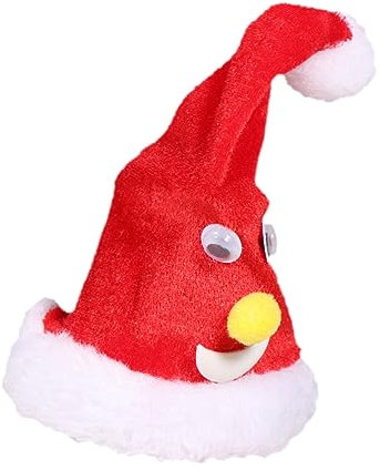 ibasenice 1 Stück 6 Flauschige Kuscheltiere Plüsch Kessel Stoffhunde für Kinder Weihnachtsdekoration Spielzeuge Kinderspielzeug Weihnachtsmütze Musik-Swing-Spielzeug Weihnachtsbaum schmücken