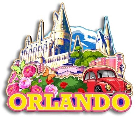 Quwsne Refrigerator Magnet Orlando Florida United States Fridge Magnet City Travel Souvenirs Tourist Gifts 3D Classic Landmarks Handmade Crafts Home Decoration -170, QS-WC-170