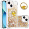 IMIRST Phone Case Compatible with iPhone 15 Plus (6.7'') Bling Liquid Glitter Diamond Ring Shell Shockproof Airbag Protective Cover Bumper Case for Apple iPhone 15 Plus. YBK Love Gold