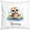 LIEBTASTISCH - Eule Kissen - Personalisiert mit Wunschnamen - Kinderkissen - Dekokissen - Tiere - Junge - Mädchen - Geschenk - 40cm x 40 cm Kissen mit Füllung. (Eule 2)