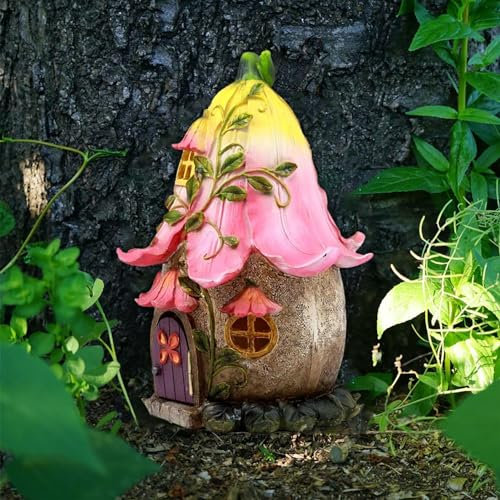 Bvizyelck Porte De Jardin Miniature, Porte Elfe De Jardin Porte Elfe en Bois, Portes Et Fenêtre De Fée, Kit Décorations d'arbre De Fées Miniatures Décoration De Jardin Fees Exterieur