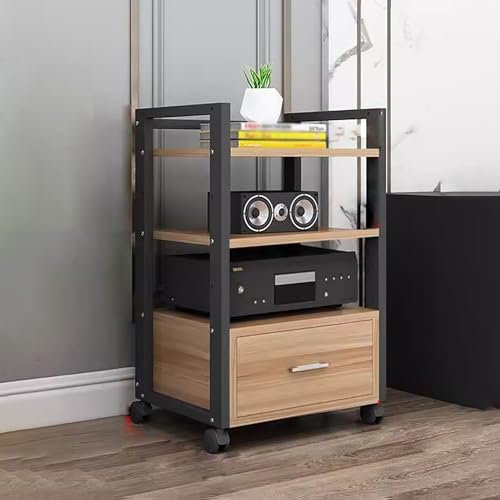 audio rack hifi regal AV-Medienständer-Eckregal – Rack-Audio-Tower mit verstellbaren Regalen – 79100120 cm hoher Regalständer mit Rollen – Rollwagen-Rack für Audiogeräte, tragbar für Zuhause(3 Tiers-7