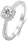 Stfery Ring Weißgold Damen 750 Ring für Frauen 0.5ct Rund Geschaffener Diamant Verlobungsring Damen
