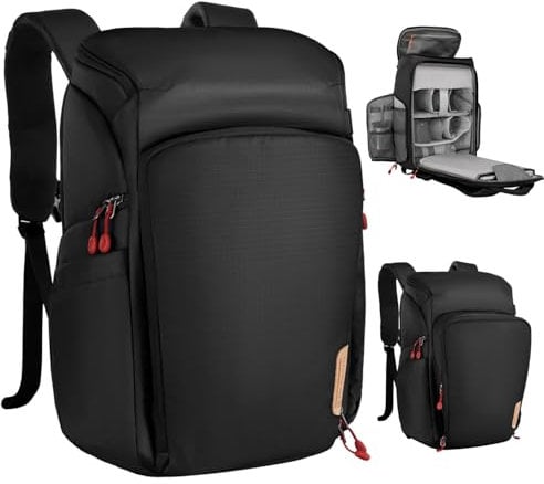 K&F Concept Kamerarucksack, Fotorucksack für Fotografen, Kamerarucksack mit 16Zoll-Laptopfach, kompatibel für Canon/Nikon/Sony/DJI Mavic Drone (Alpha Rucksack 25L)