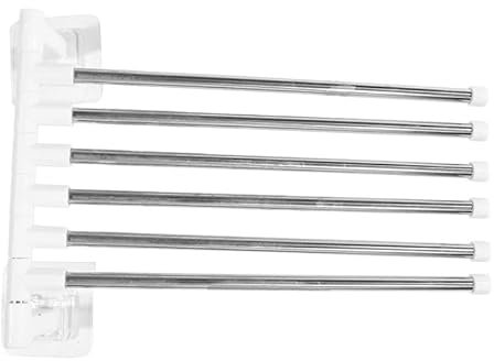 Porte Serviette Salle De Bain Porte-serviettes de salle de bain Porte-serviettes rotatif en acier inoxydable 2/3/4/5/6 barres porte-serviettes Étagère de cuisine Support mural Porte-Serviettes De Sall