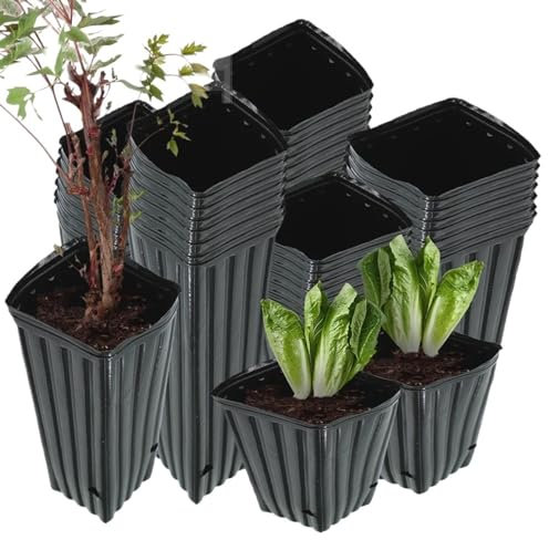 Maceta alta Maceta alta for árbol, macetas de plástico for vivero profundo, contenedor for plantas de flores y plántulas, macetas iniciales con orificios de drenaje for interiores y exteriores(9x28x6.