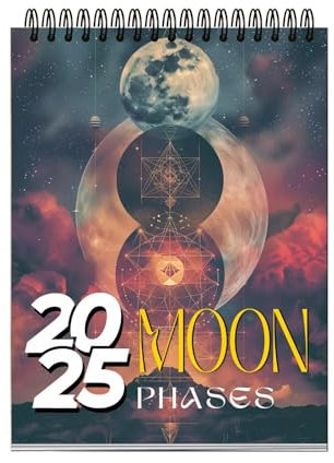 Moon Phase Calendar - Astrological Calendar With Moon Phase Pattern, Moon Calendar | Family Planner & Daily Organizer - 2025 Wall Planner, Moon Tracking Calendar