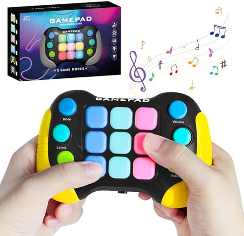 Cuackamily Quick Push It Pop Game Sensory Fidget Toys Gifts for Kids Boys Girls Age 4 5 6 7 8, Quick push It bubbles game Handheld Game Console 4 Modes Console Machine Autism Toys Birthday Gifts