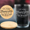Fábrica de Regalos Mágicos | Vaso de sidra/cubata personalizado de 500ml grabado con frase y posibilidad de personalizar con nombre. Ideal para regalar en cualquier momento + posavasos grabado
