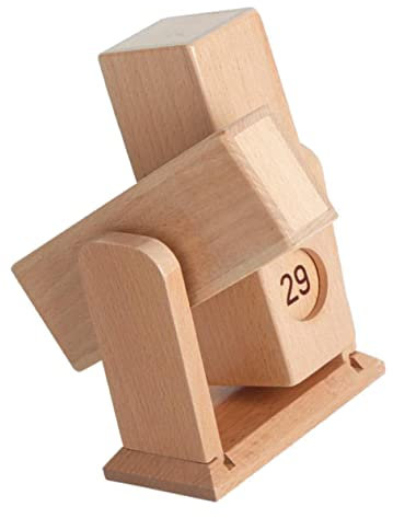 MAGICLULU Holz Kalender Flipping Typ Desktop Kalender Möbel Schmuck Holzkalender Spielzeug Für Junge Mädchen Zimmer Dekoration