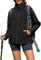 Durio Regenjacke Damen Wasserdicht Leicht Atmungsaktive Windbreaker Jacke mit Kapuze Fahrradjacke Fahrrad Sport Outdoorjacke für Frauen S Schwarz