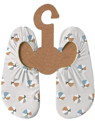 Slipstop Kinder Strandschuhe Anti Rutsch Ballett Schuhe Schwimmschuhe Urlaub Badeschuhe Pool Unisex Beachbal Naturel, Größe 24-26