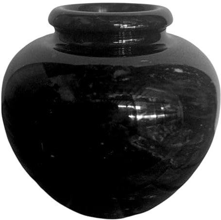 CBAM Vaso Decorativo in Marmo Nero Portafiori Centrotavola Scultura Marmo Design Home Decor H 8cm