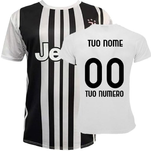 PELUSCIAMO Maglia J*U*V*E Replica Ufficiale | Maglie Calcio Personalizzabili con Nome e Numero | Uomo Ragazzo Tifosi Bianco Neri PS 41410