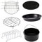 OUNONA 6 Pezzi Accessori per Friggitrice Ad Aria Padella per Pizza Teglia da Forno Inossidabile Adatto per Torte Pizza e Uova Fritte