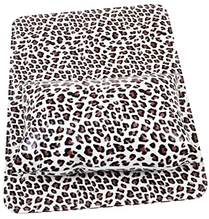 SAFIGLE 1 Satz Maniküre Handauflage Set Rutschfeste Nagelkunst Armauflage mit Buntem Leopardenmuster für Nagelsalons und Heimmaniküre Bequem und Professionell