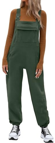PASUDA Salopette Donna Invernale Baggy Jumpsuit Tuta Intera Calda D'inverno Con Tracolla Regolabile E Tasche Multiple