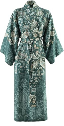 Bassetti MONNALISA Kimono aus 100% Baumwollsatin in der Farbe Grün V1, Größe: L-XL - 9333407