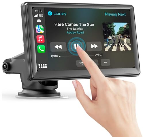 Wireless A-pple Carplay & Android Car, with IPS Carplay Display, Digital Receiver, Siri/G-oogle, GPS Navigation, Bluetooth, Mirror Link, FM, AUX (7 Inch CarPlay&Android Auto)