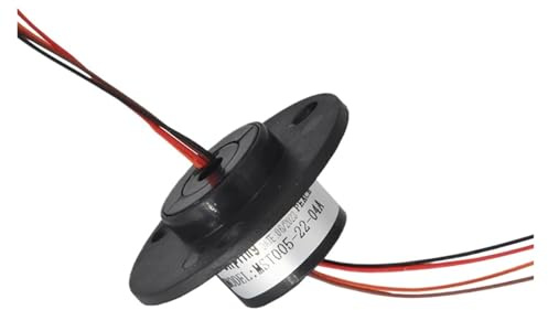 LUJIAYA 2/4/6/12 Channels 2A Hollow Shaft Slip Ring Rotation Connector with Through Hole 5mm(4 Channels(Wires))