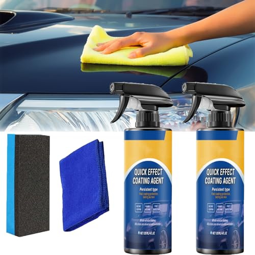 Autolack Spray, Lackschutz, Autolackspray FüR Glanz Und Schutz, 3-In-1 Wasserlose Auto Politur & Kratzerentferner (2 STK)