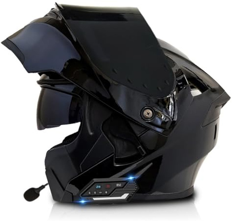 Motorradhelm Klapphelm Integralhelm ECEDOT-Zertifizierung Flip Vollvisierhelm Rollerhelm Mit Doppelvisier Motocrosshelme Rennhelme Scooter Motorrad Helm Für Damen Herren