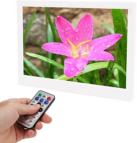 Cuifati Digitaler Bilderrahmen 12 Zoll, Elektronischer Fotorahmen mit Fernbedienung, Elektronisches Fotoalbum mit Einer Auflösung von 1280 X 800 für die Familie (EU-Stecker 110-240 V)