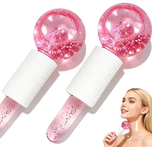 Ice Globes for Facial, 2PCS Eye Ice Compress Roller Ce Roller Effectively Reduces Eye Puffiness Lightens Dark Circles Firms Skin and Promotes Blood Circulation
