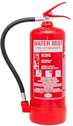 Jewel Fire Group 6L Water Mist Fire Extinguisher - 13A 21B 75F, Kitemarked and Marine Approved, Clean Multi-Purpose Protection for Home and Commercial Use