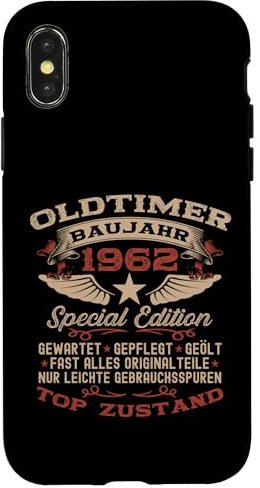 Hülle für iPhone X/XS 64. Geburtstag Geschenk Mann Frau Vintage Oldtimer 1962
