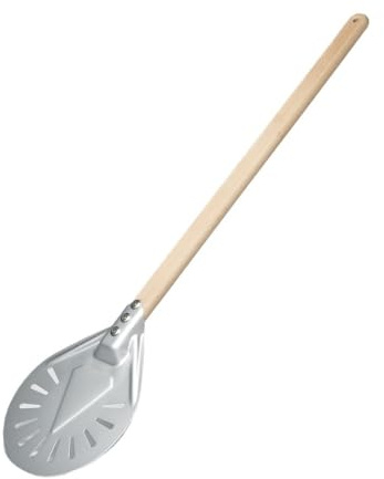 SQIANKUN Pala Per Pizza Pala for pizza perforata da 7/8/9 pollici con manico in legno anodizzato, pala for pizze corte, for(7 inch 72cm)