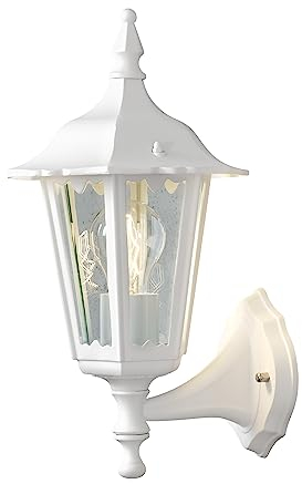 Konstsmide Firenze 7232-250 Wandleuchte / B: 19cm T: 22cm H: 36cm / 1x60W / IP43 / lackiertes Aluminium / matt-weiß