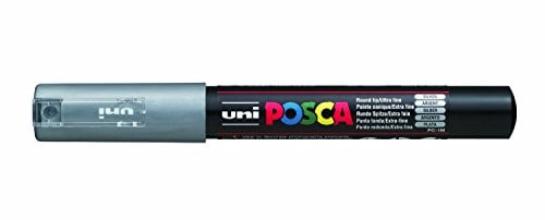 Posca Uni Marker, 0,7 mm Linie, PC-1M, silber, extrafein, 1 Stück
