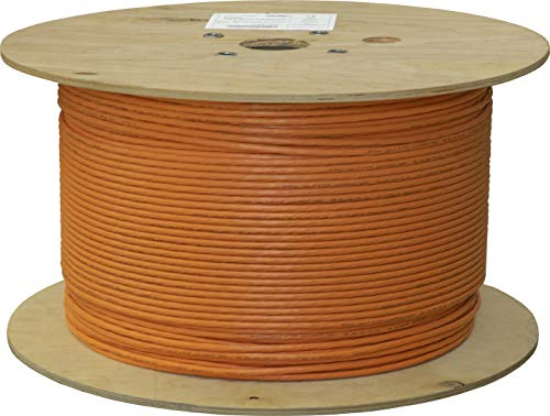 BIGtec CAT 7 Netzwerkkabel Verlegekabel LAN Kabel 1000m CAT7 PiMF halogenfrei Zertifiziert GHMT BauPVO Eca POE orange Netzwerk Installationskabel Datenkabel