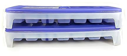 TUPPERWARE Gefrier-Behälter (2) Eiswürfel-Behälter Eiswürfler + Deckel lila blau P 20006