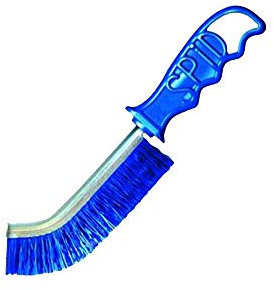Spazzola A Mano Curva Fili In Pvc Rigidi, Dorso Metallico. Manico In Pvc.