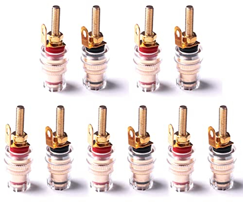 Atoplee Lautsprecher Klemme Binding Post 5 Paar Bananenstecker-Buchsen für Verstärker-Lautsprecherklemmen-Anschluss