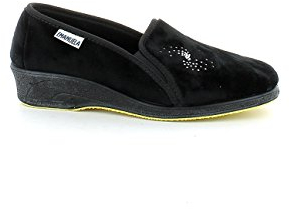 EMANUELA 815 Algarve Nero Pantofole Donna Made in Italy Zeppa 3,5 CM Lavabili in Lavatrice A 30° Nero 37