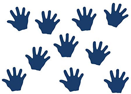 Miniblings 10x Bügelbilder Aufnäher 26mm Flock Hand Kind Hände Patch Bügelbild I Kinder Bügelflicken Patches zum Aufbügeln - Flockfolie - Applikation Nähen, Farbe:blau