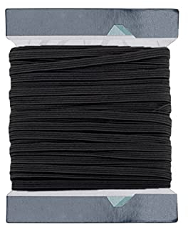 WedDecor Schwarzes 5 mm flaches Gummiband für Näharbeiten, 10 Meter geflochtene elastische Kordel Stretch, weiche Glatte Oberfläche, elastische Kordel zum Stricken, Kleidung, Kunst und Heimwerken
