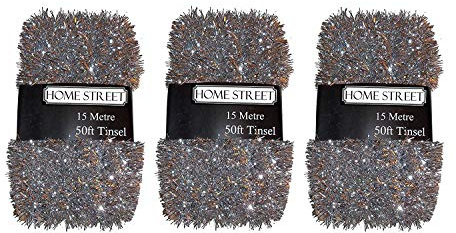 Homestreet® Lametta, extralang, 45 m, erhältlich in Rot, Silber oder Gold (Silber)