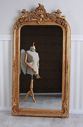 Barockspiegel Spiegel Antik Rot Gold Wandspiegel Engel Standspiegel 156cm Kaminspiegel cat217a Palazzo Exklusiv