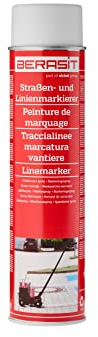 BERASIT Markierungsspray Bodenmarkierung, professioneller Straßen- und Linienmarkierer, wetterbeständig, schnell trocknend, 600 ml, Versandeinheit=6 Dosen (weiß)