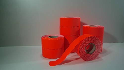12000 Preisetiketten 26x16 SR leucht rot/fluor rot für Meto, Etimark, Herlitz, Jolly, Blitz