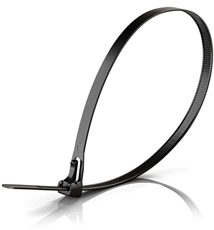 ALAMBUS Kabelbinder Wiederverschließbar, 300mm x 7,5mm, 100 Stück, Schwarz, Nylon, Wiederverwendbare Kabelbinder, Wiederlösbar, Nachhaltig & Umweltschonend