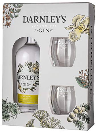 Darnley’s Original Elderflower Gin Gift Set, Scottish London Dry Gin, 40%, 70cl