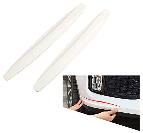 Ygapuzi Protector de Parachoques Delantero y Trasero para Coche, Protector de Esquina, Tiras de Goma anticolisión, Cubierta de moldura Resistente a los arañazos para Coches, camionetas, SUV (Blanco)